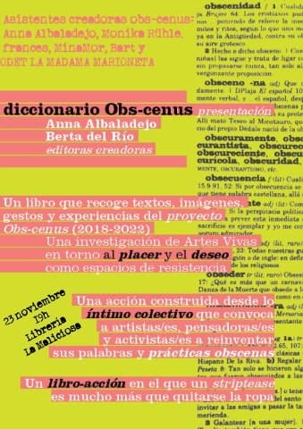 Diccionario Obs-cenus_ artes vivas en torno al placer y al deseo
