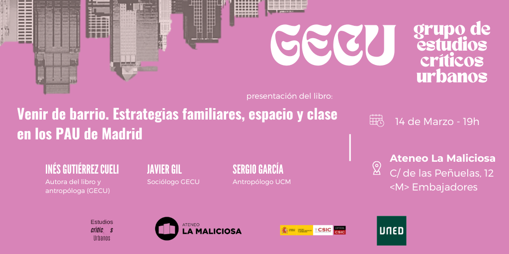 Venir de barrio: estrategias familiares, espacio y clase en los PAU de Madrid