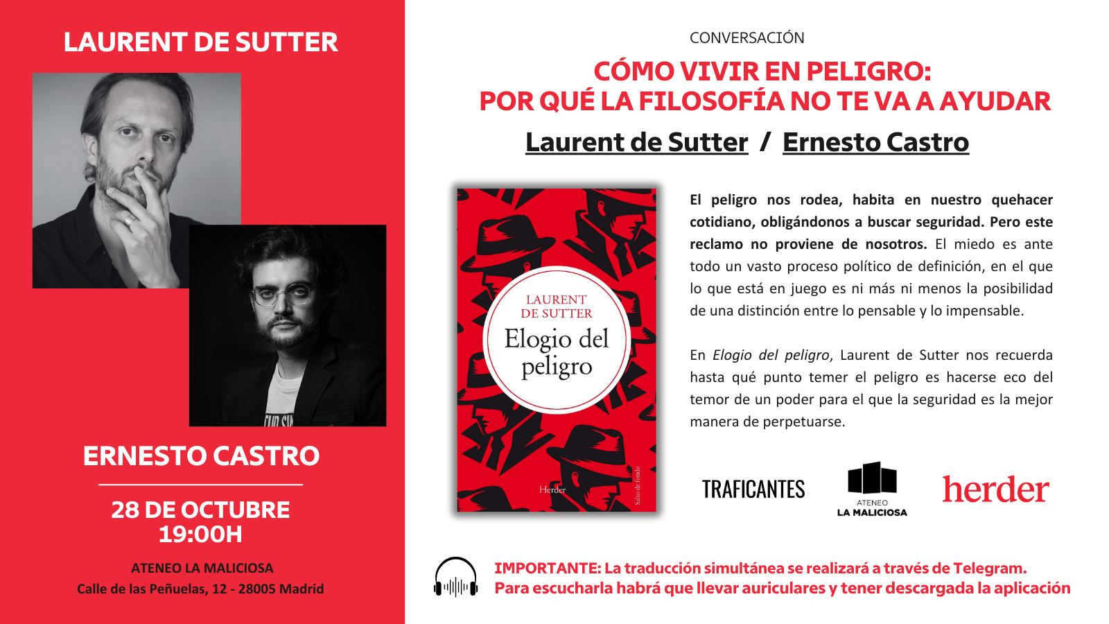 Elogio del peligro. Con Laurent de Sutter