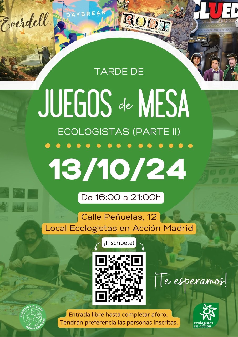 Tarde de juegos de mesa ecologistas