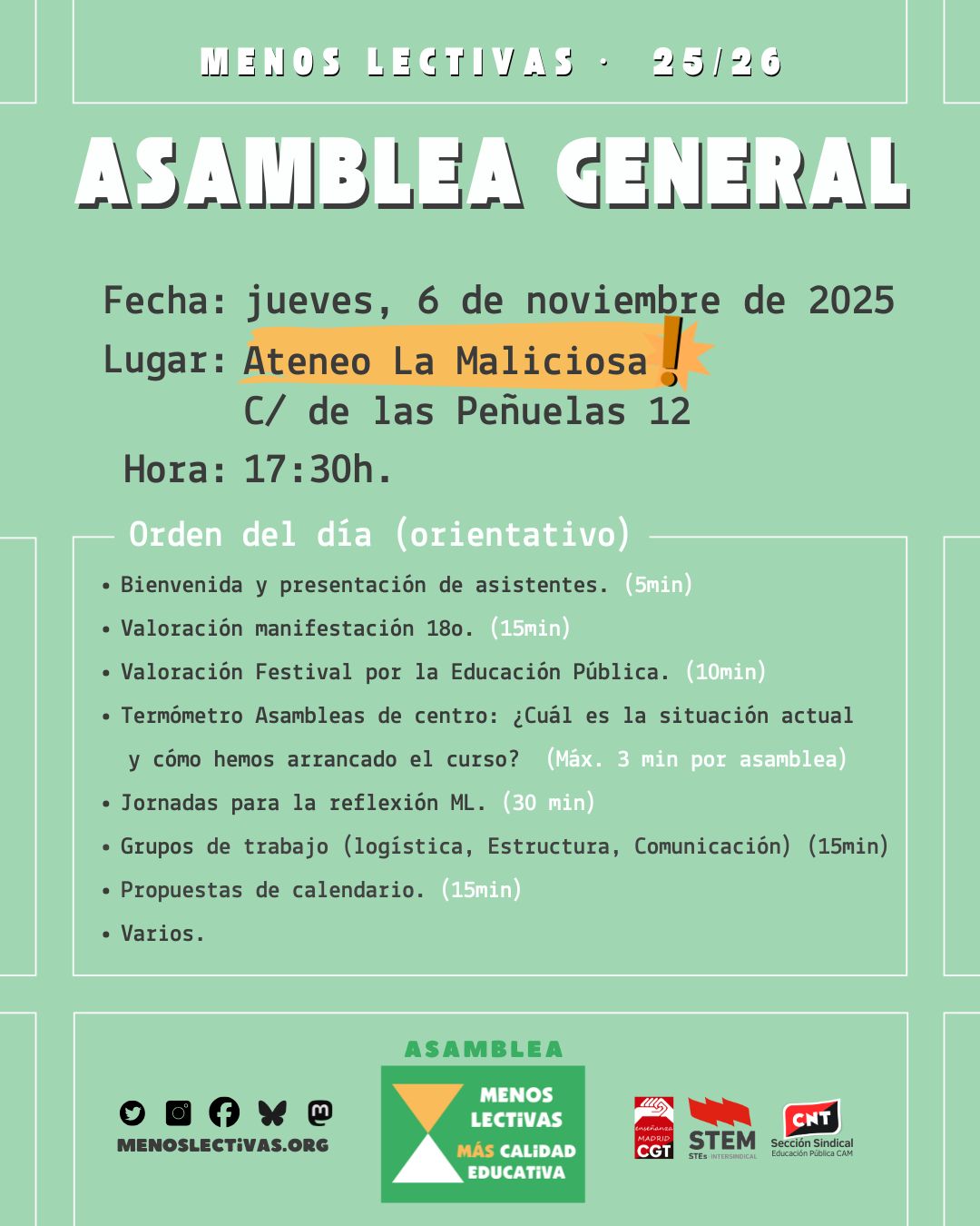 ASAMBLEA MENOS LECTIVAS