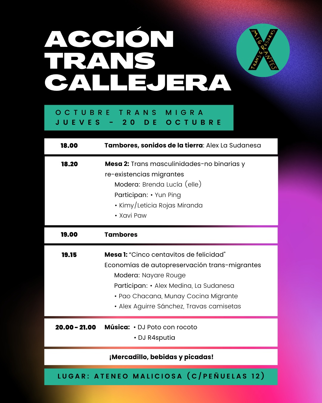 Acción travesti callejera: Octubre Trans Migra