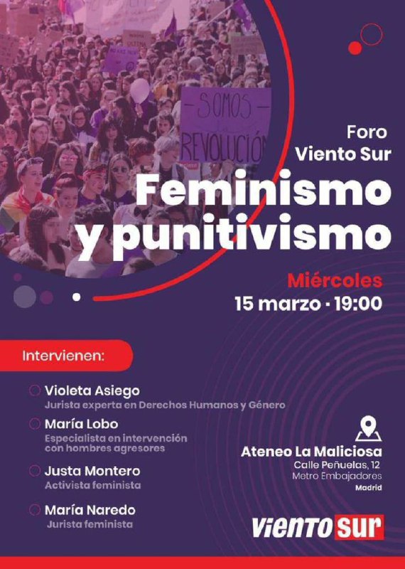 Feminismo y punitivismo. Foro Viento Sur