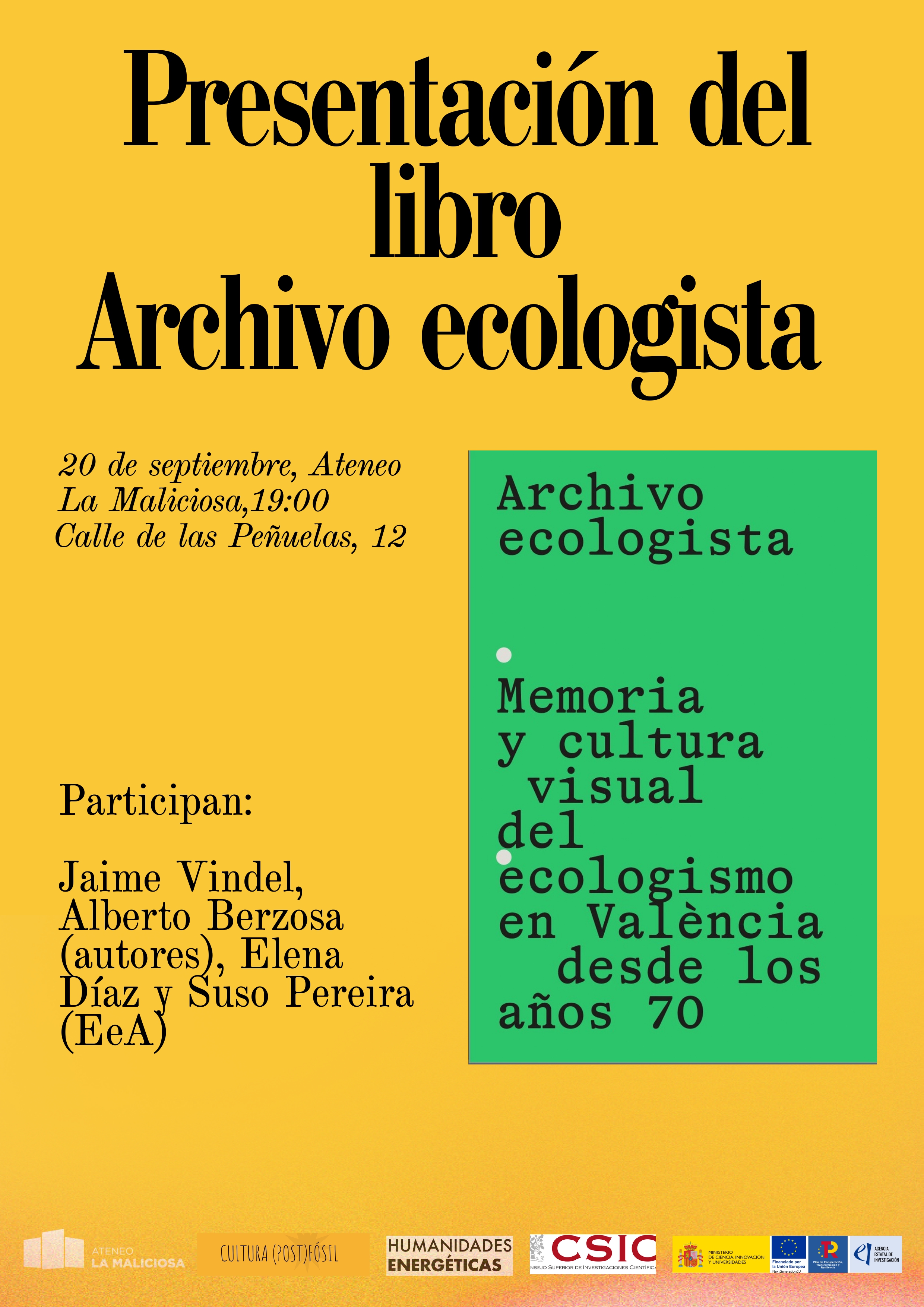 Presentación libro «Archivo ecologista»