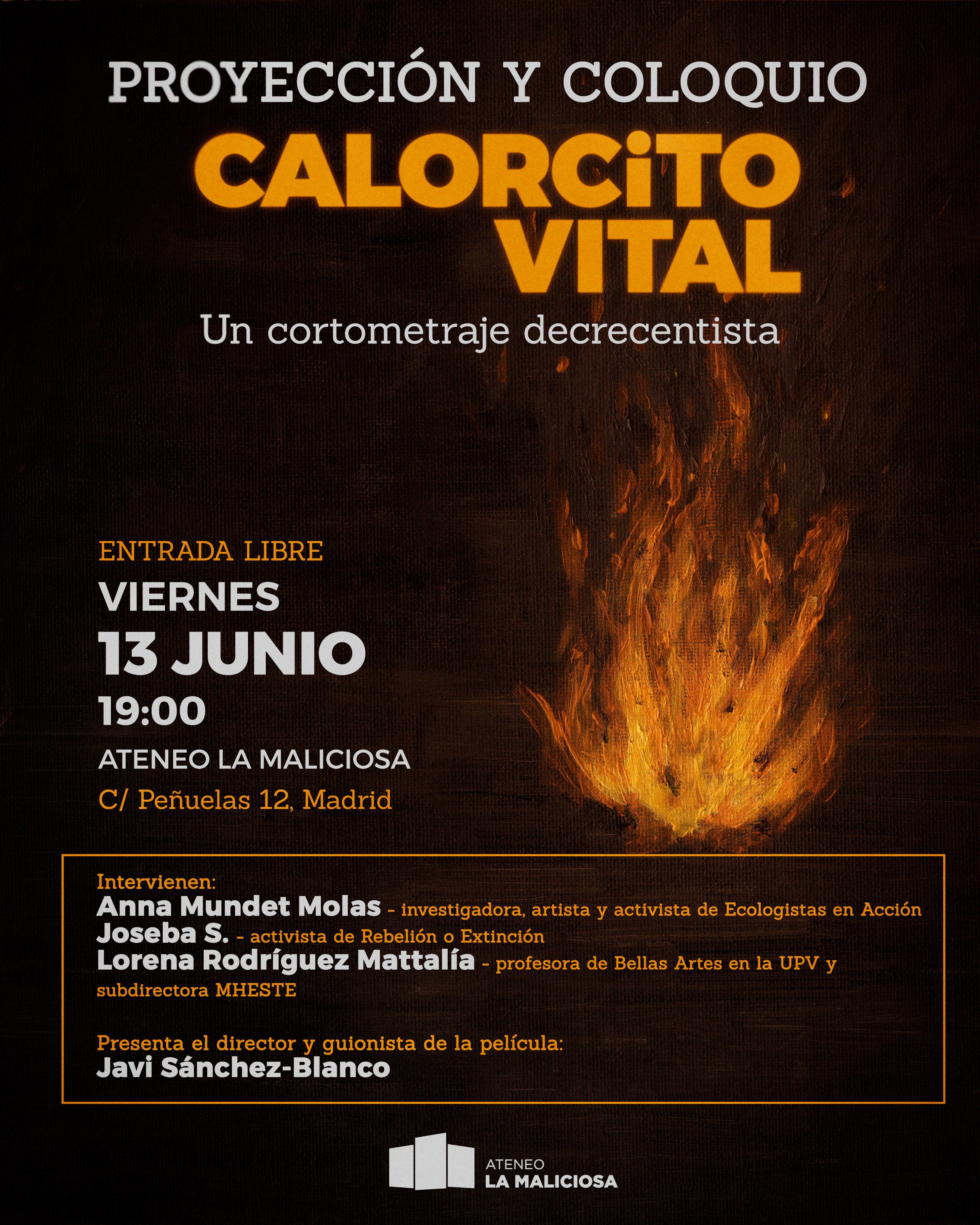 «Calorcito vital»: proyección y coloquio