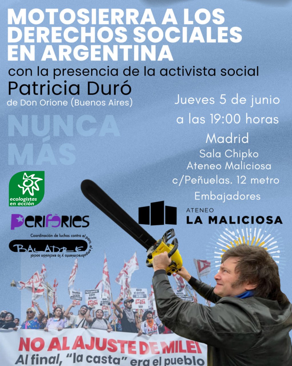 Motosierra a los derechos sociales en Argentina