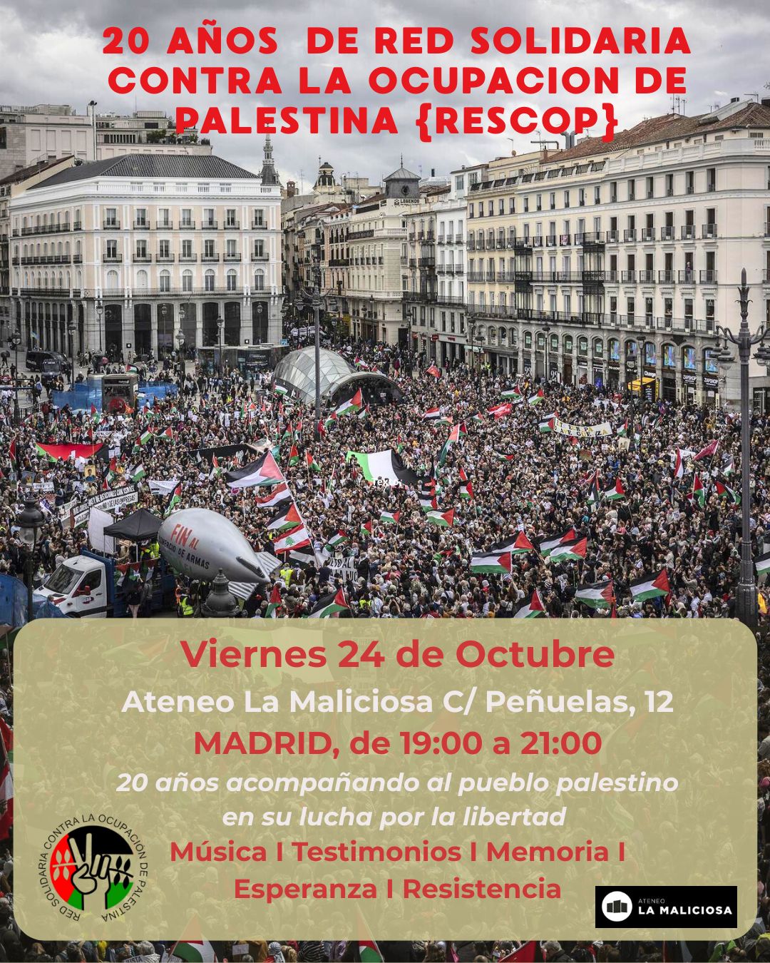 20 años de la Red Solidaria Contra la Ocupación de Palestina (RESCOP)