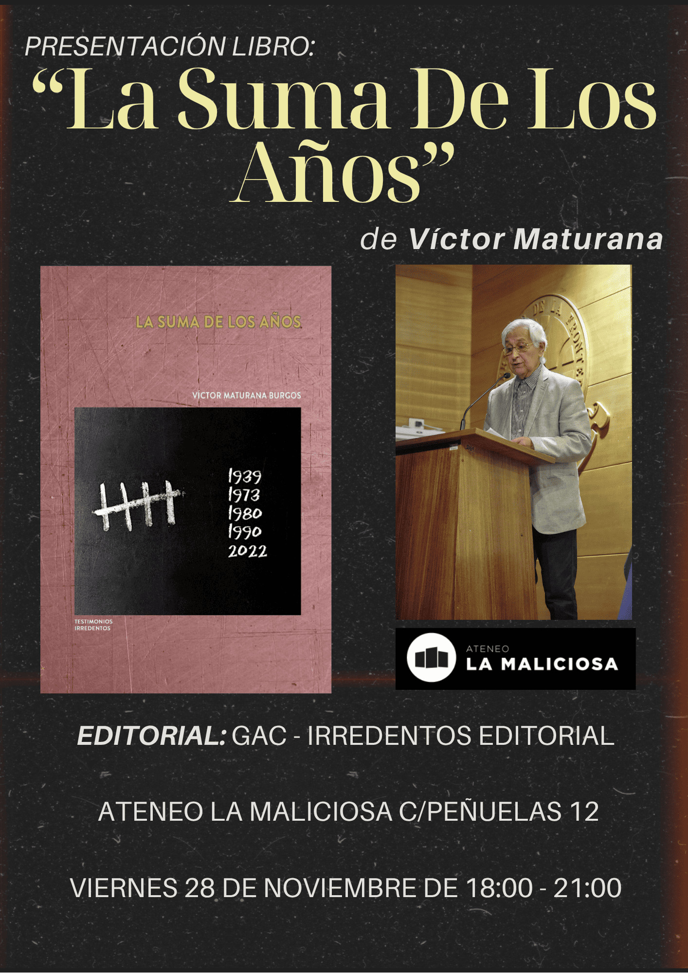 Presentación del libro «La suma de los años»