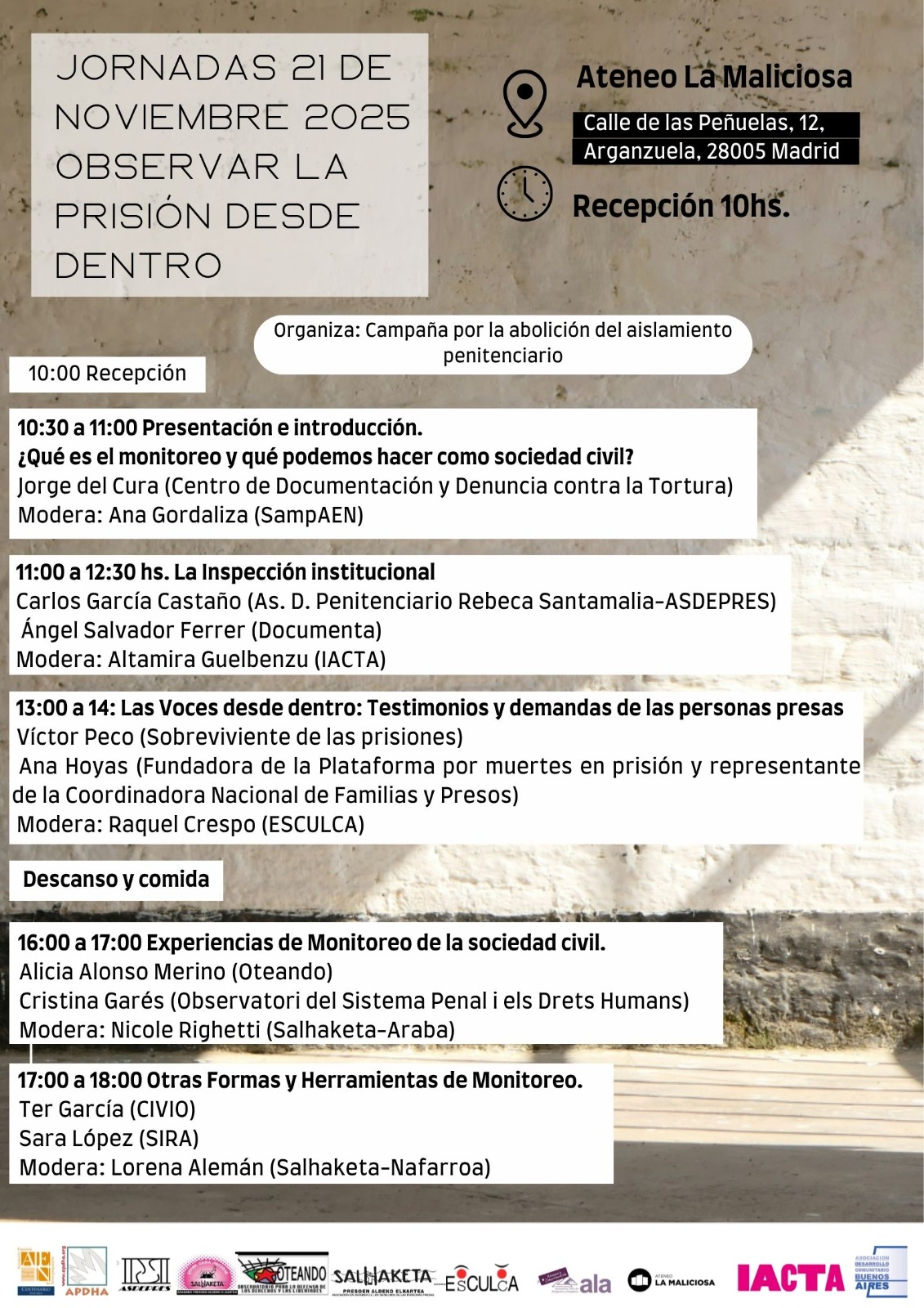 Jornadas «Observa la prisión desde dentro»