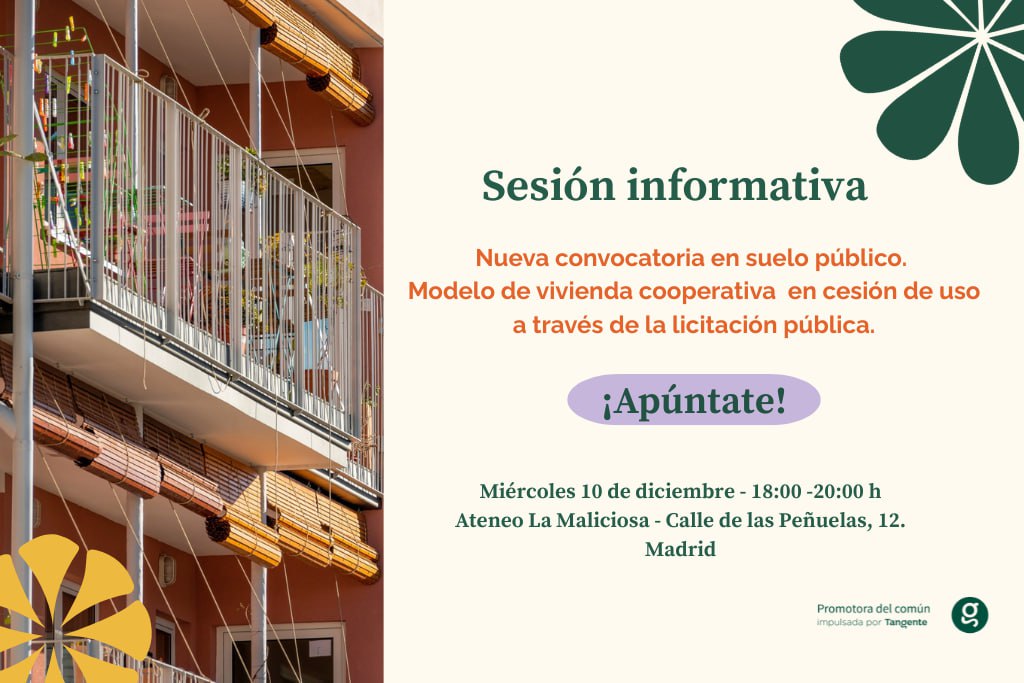 Sesión Informativa: modelo de vivienda cooperativa en cesión de uso