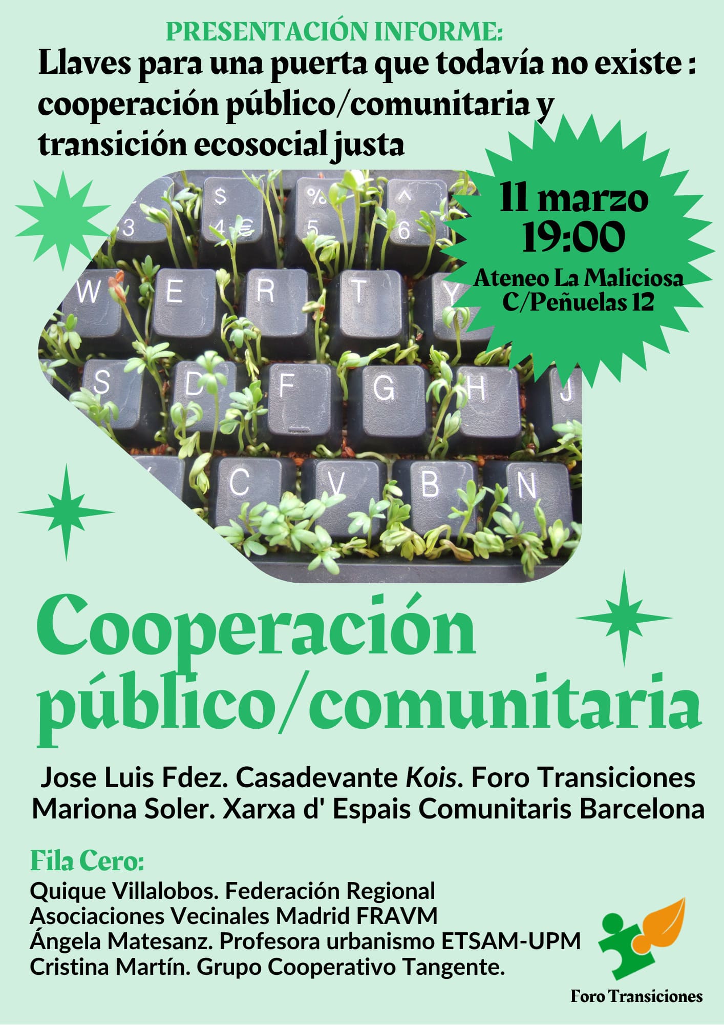 Presentación del informe sobre cooperación público/comunitaria para la transición ecosocial