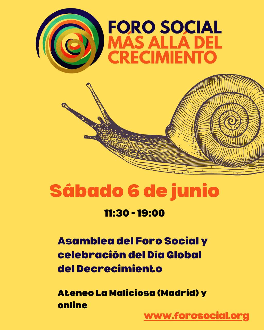 asamblea del Foro Social Más Allá del Crecimiento